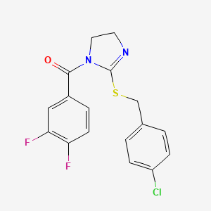 [2-[(4-Chlorophenyl)methylsulfanyl]-4,5-dihydroimidazol-1-yl]-(3,4-difluorophenyl)methanone