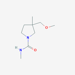 molecular formula C9H18N2O2 B2397504 3-(Methoxymethyl)-N,3-dimethylpyrrolidine-1-carboxamide CAS No. 1861207-80-8