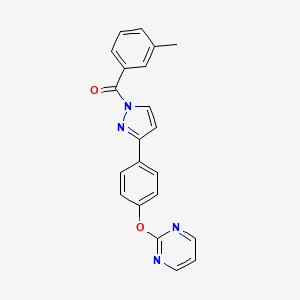 (3-methylphenyl){3-[4-(2-pyrimidinyloxy)phenyl]-1H-pyrazol-1-yl}methanone