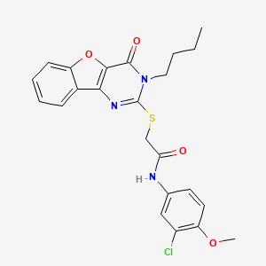 2-[(3-butyl-4-oxo-3,4-dihydro[1]benzofuro[3,2-d]pyrimidin-2-yl)sulfanyl]-N-(3-chloro-4-methoxyphenyl)acetamide