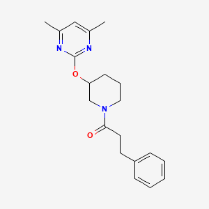 1-(3-((4,6-Dimethylpyrimidin-2-yl)oxy)piperidin-1-yl)-3-phenylpropan-1-one