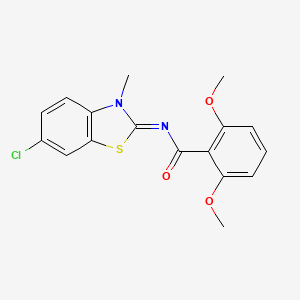 molecular formula C17H15ClN2O3S B2397533 N-[(2Z)-6-chloro-3-methyl-2,3-dihydro-1,3-benzothiazol-2-ylidene]-2,6-dimethoxybenzamide CAS No. 391876-45-2
