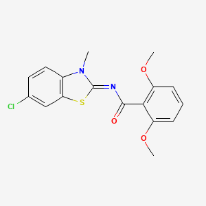N-(6-chloro-3-methyl-1,3-benzothiazol-2-ylidene)-2,6-dimethoxybenzamide
