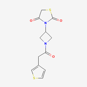 3-(1-(2-(Thiophen-3-yl)acetyl)azetidin-3-yl)thiazolidine-2,4-dione