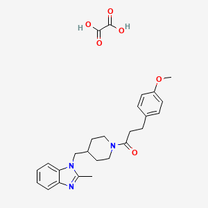 3-(4-methoxyphenyl)-1-(4-((2-methyl-1H-benzo[d]imidazol-1-yl)methyl)piperidin-1-yl)propan-1-one oxalate