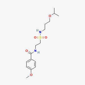 molecular formula C16H26N2O5S B2397549 N-(2-(N-(3-isopropoxypropyl)sulfamoyl)ethyl)-4-methoxybenzamide CAS No. 899739-50-5