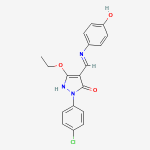 2-(4-chlorophenyl)-5-ethoxy-4-[(4-hydroxyanilino)methylene]-2,4-dihydro-3H-pyrazol-3-one
