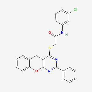 N-(3-chlorophenyl)-2-((2-phenyl-5H-chromeno[2,3-d]pyrimidin-4-yl)thio)acetamide
