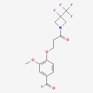 4-{3-[3-Fluoro-3-(trifluoromethyl)azetidin-1-yl]-3-oxopropoxy}-3-methoxybenzaldehyde