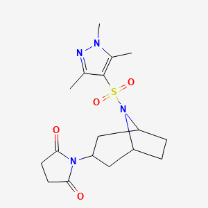 1-((1R,5S)-8-((1,3,5-trimethyl-1H-pyrazol-4-yl)sulfonyl)-8-azabicyclo[3.2.1]octan-3-yl)pyrrolidine-2,5-dione