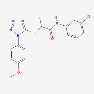 molecular formula C17H16ClN5O2S B2397620 N-(3-chlorophenyl)-2-{[1-(4-methoxyphenyl)-1H-tetrazol-5-yl]sulfanyl}propanamide CAS No. 890638-48-9
