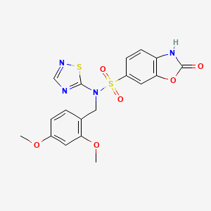N-(2,4-dimethoxybenzyl)-2-oxo-N-(1,2,4-thiadiazol-5-yl)-2,3-dihydrobenzo[d]oxazole-6-sulfonamide
