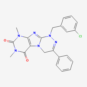 molecular formula C22H19ClN6O2 B2397627 1-(3-chlorobenzyl)-7,9-dimethyl-3-phenyl-7,9-dihydro-[1,2,4]triazino[3,4-f]purine-6,8(1H,4H)-dione CAS No. 898409-91-1
