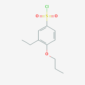 molecular formula C11H15ClO3S B2397628 3-Ethyl-4-propoxybenzene-1-sulfonyl chloride CAS No. 2089258-05-7