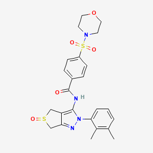 molecular formula C24H26N4O5S2 B2397631 N-(2-(2,3-dimethylphenyl)-5-oxido-4,6-dihydro-2H-thieno[3,4-c]pyrazol-3-yl)-4-(morpholinosulfonyl)benzamide CAS No. 958611-96-6