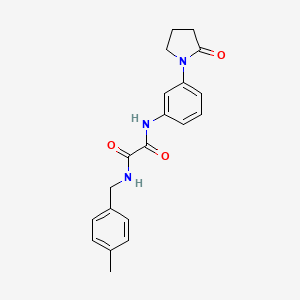 molecular formula C20H21N3O3 B2397648 N1-(4-methylbenzyl)-N2-(3-(2-oxopyrrolidin-1-yl)phenyl)oxalamide CAS No. 941890-35-3