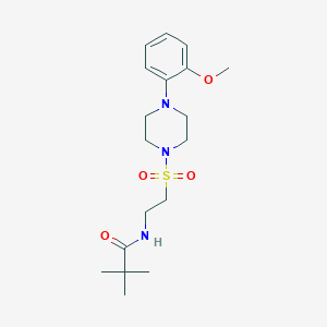 molecular formula C18H29N3O4S B2397650 N-(2-((4-(2-methoxyphenyl)piperazin-1-yl)sulfonyl)ethyl)pivalamide CAS No. 897610-93-4