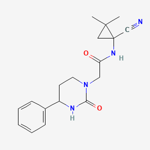 molecular formula C18H22N4O2 B2397667 N-(1-Cyano-2,2-dimethylcyclopropyl)-2-(2-oxo-4-phenyl-1,3-diazinan-1-yl)acetamide CAS No. 2196785-51-8