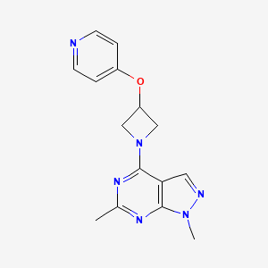 molecular formula C15H16N6O B2397676 1,6-Dimethyl-4-(3-pyridin-4-yloxyazetidin-1-yl)pyrazolo[3,4-d]pyrimidine CAS No. 2380086-39-3
