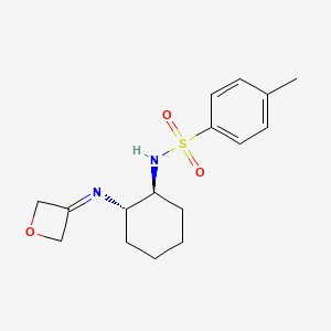 molecular formula C16H22N2O3S B2397683 rac-4-Methyl-N-((1S,2S)-2-(oxetan-3-ylideneamino)cyclohexyl)benzenesulfonamide CAS No. 1556097-46-1