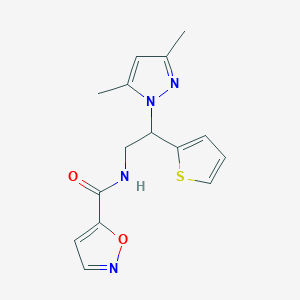 molecular formula C15H16N4O2S B2397684 N-(2-(3,5-dimethyl-1H-pyrazol-1-yl)-2-(thiophen-2-yl)ethyl)isoxazole-5-carboxamide CAS No. 2191213-15-5