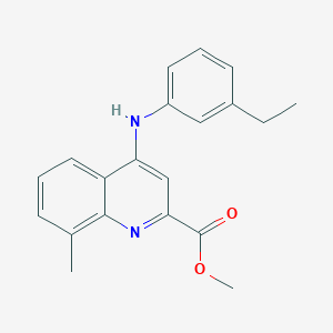 molecular formula C20H20N2O2 B2397687 methyl 4-[(3-ethylphenyl)amino]-8-methylquinoline-2-carboxylate CAS No. 1206990-80-8