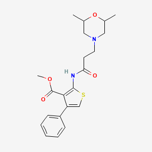 molecular formula C21H26N2O4S B2397695 Methyl 2-(3-(2,6-dimethylmorpholino)propanamido)-4-phenylthiophene-3-carboxylate CAS No. 670270-09-4