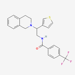 molecular formula C23H21F3N2OS B2397699 N-(2-(3,4-dihydroisoquinolin-2(1H)-yl)-2-(thiophen-3-yl)ethyl)-4-(trifluoromethyl)benzamide CAS No. 955230-68-9