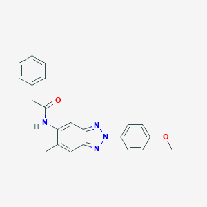molecular formula C23H22N4O2 B239770 N-[2-(4-ETHOXYPHENYL)-6-METHYL-1,2,3-BENZOTRIAZOL-5-YL]-2-PHENYLACETAMIDE 