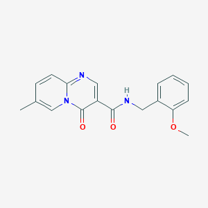 molecular formula C18H17N3O3 B2397704 N-(2-methoxybenzyl)-7-methyl-4-oxo-4H-pyrido[1,2-a]pyrimidine-3-carboxamide CAS No. 877649-24-6