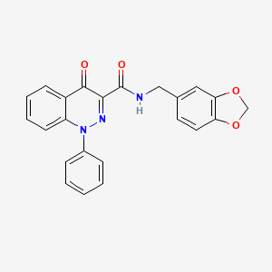 molecular formula C23H17N3O4 B2397746 N-[(2H-1,3-benzodioxol-5-yl)methyl]-4-oxo-1-phenyl-1,4-dihydrocinnoline-3-carboxamide CAS No. 1251683-40-5
