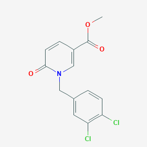 molecular formula C14H11Cl2NO3 B2397766 Methyl 1-(3,4-dichlorobenzyl)-6-oxo-1,6-dihydro-3-pyridinecarboxylate CAS No. 338755-15-0