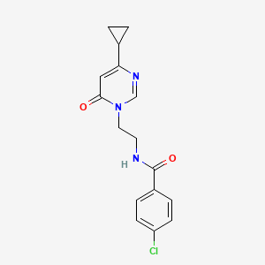 4-chloro-N-(2-(4-cyclopropyl-6-oxopyrimidin-1(6H)-yl)ethyl)benzamide