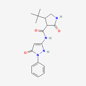4-tert-butyl-N-(5-hydroxy-1-phenyl-1H-pyrazol-3-yl)-2-oxopyrrolidine-3-carboxamide