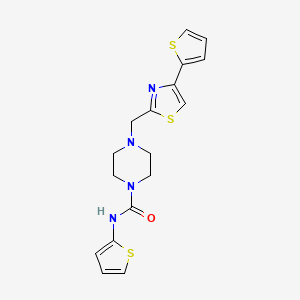 N-(thiophen-2-yl)-4-((4-(thiophen-2-yl)thiazol-2-yl)methyl)piperazine-1-carboxamide