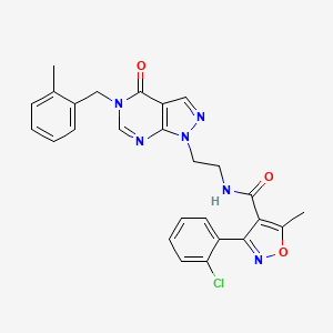 3-(2-chlorophenyl)-5-methyl-N-(2-(5-(2-methylbenzyl)-4-oxo-4,5-dihydro-1H-pyrazolo[3,4-d]pyrimidin-1-yl)ethyl)isoxazole-4-carboxamide