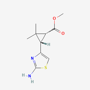 molecular formula C10H14N2O2S B2397792 Methyl (1R,3S)-3-(2-amino-1,3-thiazol-4-yl)-2,2-dimethylcyclopropane-1-carboxylate CAS No. 2445750-05-8