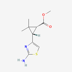 Methyl (1R,3S)-3-(2-amino-1,3-thiazol-4-yl)-2,2-dimethylcyclopropane-1-carboxylate