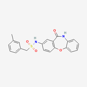 molecular formula C21H18N2O4S B2397794 N-(11-oxo-10,11-dihydrodibenzo[b,f][1,4]oxazepin-2-yl)-1-(m-tolyl)methanesulfonamide CAS No. 922034-70-6