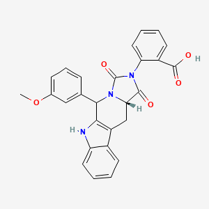 2-[(15S)-10-(3-Methoxyphenyl)-12,14-dioxo-8,11,13-triazatetracyclo[7.7.0.02,7.011,15]hexadeca-1(9),2,4,6-tetraen-13-yl]benzoic acid