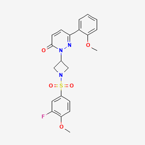 2-[1-(3-Fluoro-4-methoxyphenyl)sulfonylazetidin-3-yl]-6-(2-methoxyphenyl)pyridazin-3-one