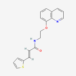 (E)-N-(2-(quinolin-8-yloxy)ethyl)-3-(thiophen-2-yl)acrylamide