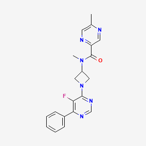 molecular formula C20H19FN6O B2397803 N-[1-(5-Fluoro-6-phenylpyrimidin-4-yl)azetidin-3-yl]-N,5-dimethylpyrazine-2-carboxamide CAS No. 2380078-72-6