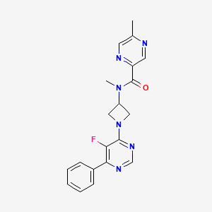 N-[1-(5-Fluoro-6-phenylpyrimidin-4-yl)azetidin-3-yl]-N,5-dimethylpyrazine-2-carboxamide