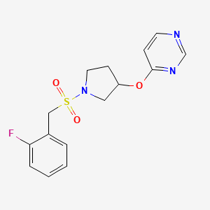4-((1-((2-Fluorobenzyl)sulfonyl)pyrrolidin-3-yl)oxy)pyrimidine