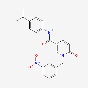 molecular formula C22H21N3O4 B2397837 N-(4-isopropylphenyl)-1-(3-nitrobenzyl)-6-oxo-1,6-dihydropyridine-3-carboxamide CAS No. 900009-95-2