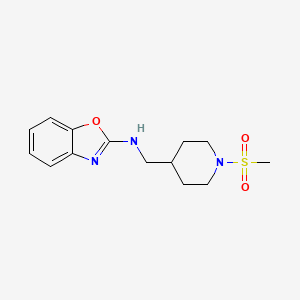 molecular formula C14H19N3O3S B2397838 n-[(1-Methanesulfonylpiperidin-4-yl)methyl]-1,3-benzoxazol-2-amine CAS No. 2380032-79-9