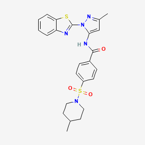 N-(1-(benzo[d]thiazol-2-yl)-3-methyl-1H-pyrazol-5-yl)-4-((4-methylpiperidin-1-yl)sulfonyl)benzamide