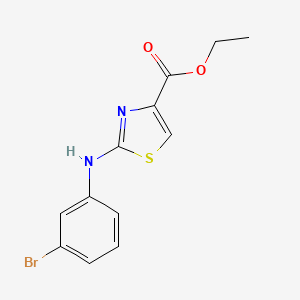 molecular formula C12H11BrN2O2S B2397846 2-(3-Bromoanilino)thiazole-4-carboxylic acid ethyl ester CAS No. 1479631-46-3