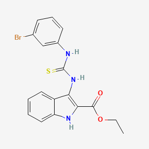 molecular formula C18H16BrN3O2S B2397849 3-(3-(3-溴苯基)硫脲基)-1H-吲哚-2-羧酸乙酯 CAS No. 686736-66-3